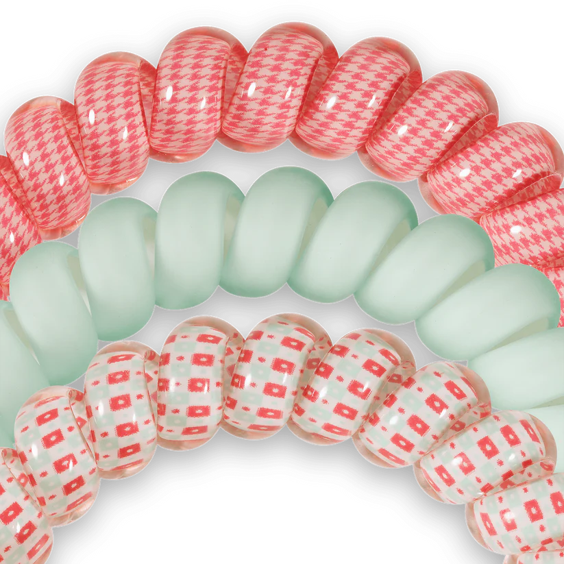 Calming Coral Large Spiral Hair Ties