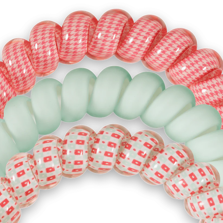 Calming Coral Large Spiral Hair Ties