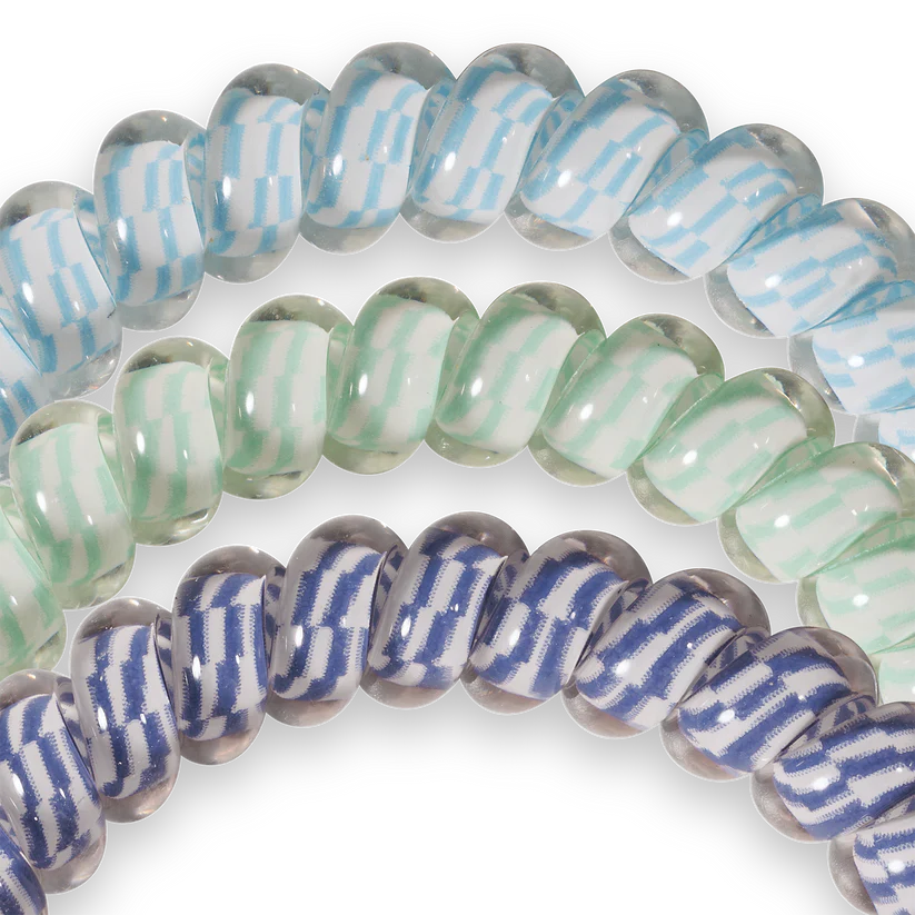 Totally Turquoise Small Spiral Hair Ties