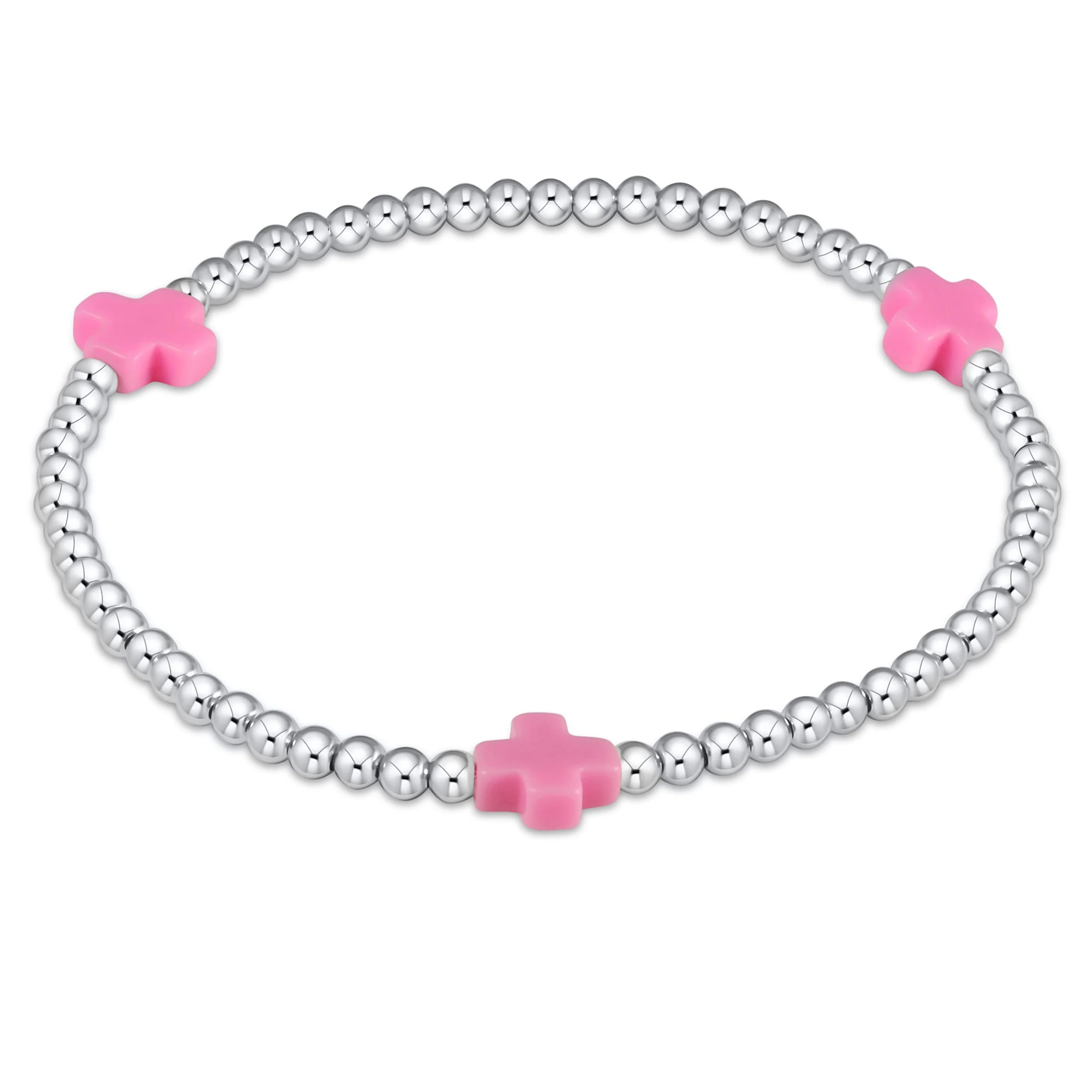 ENEWTON EXTENDS - STERLING & BRIGHT PINK SIGNATURE CROSS BRACELET