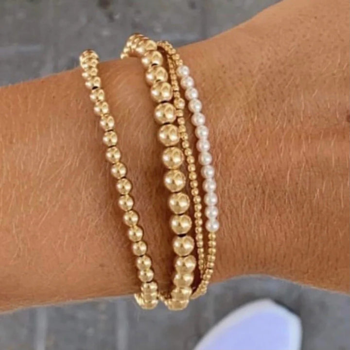 PEARL GOLD BLISS 2MM BEAD BRACELET