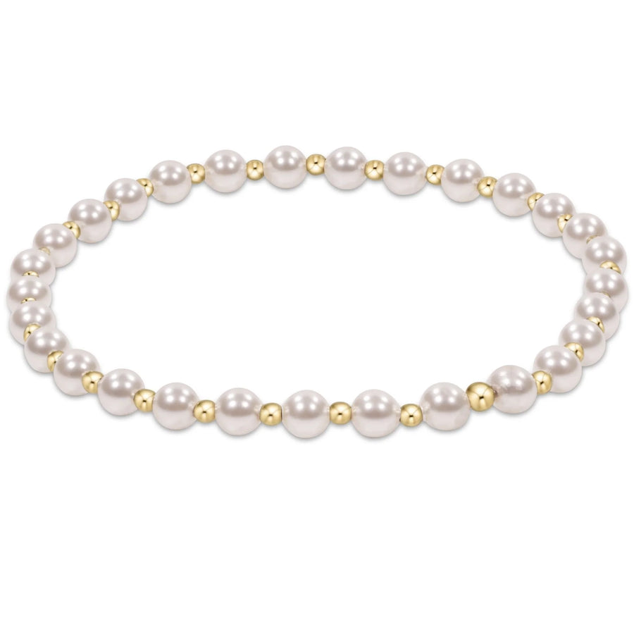 EXTENDS PEARL GRATEFUL PATTERN 4MM BEAD BRACELET