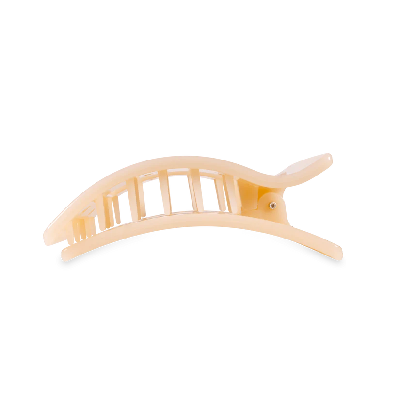 ALMOND BEIGE MEDIUM FLAT RECTANGLE HAIR CLIP