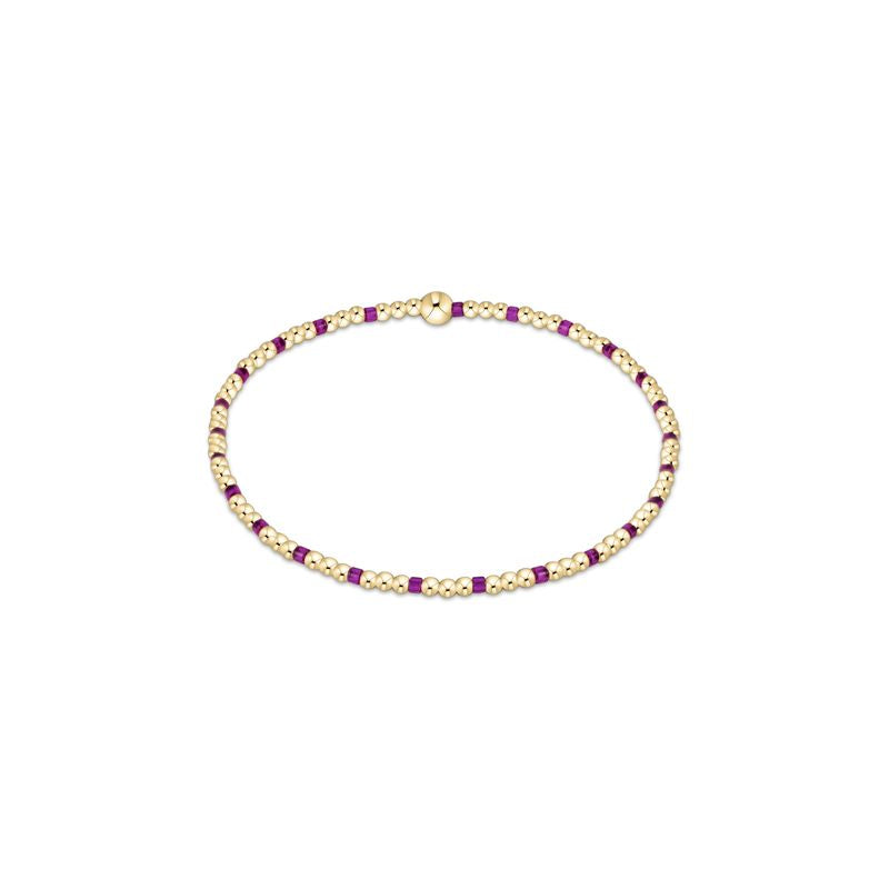 FUCHSIA HOPE SINCERITY PATTERN 2MM BEAD BRACELET
