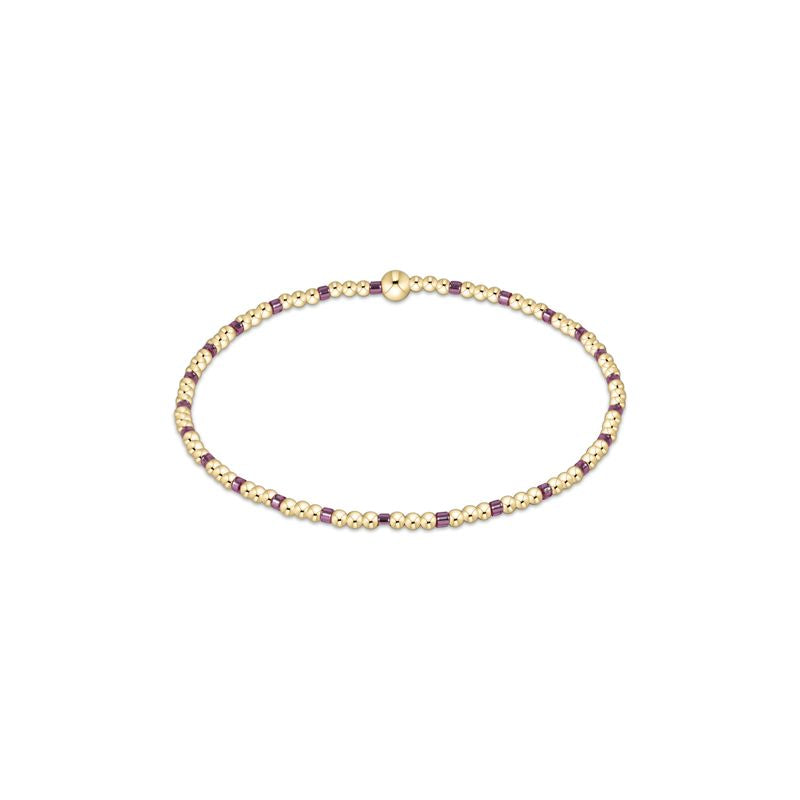 PINK METALLIC HOPE SINCERITY PATTERN 2MM BEAD BRACELET