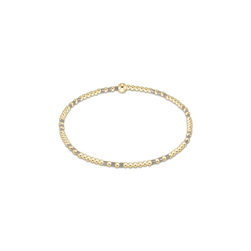 TAUPE WITH A TWIST HOPE JOY PATTERN 2MM BEAD BRACELET