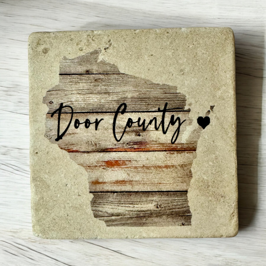 DOOR COUNTY HEART MARBLE MAGNET