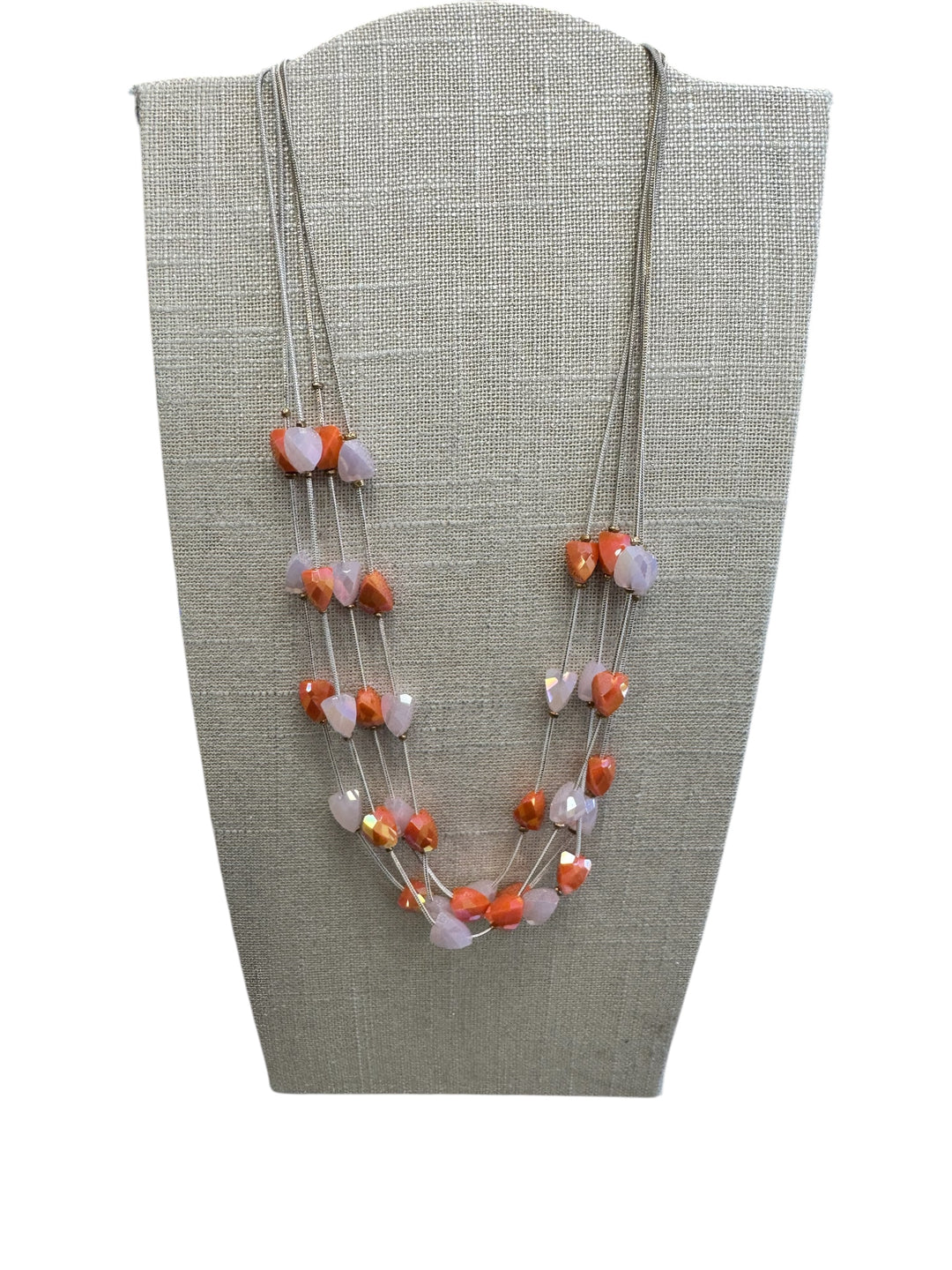 CORAL & PINK 4 STRAND NECKLACE