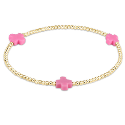 BRIGHT PINK SIGNATURE CROSS BRACELET