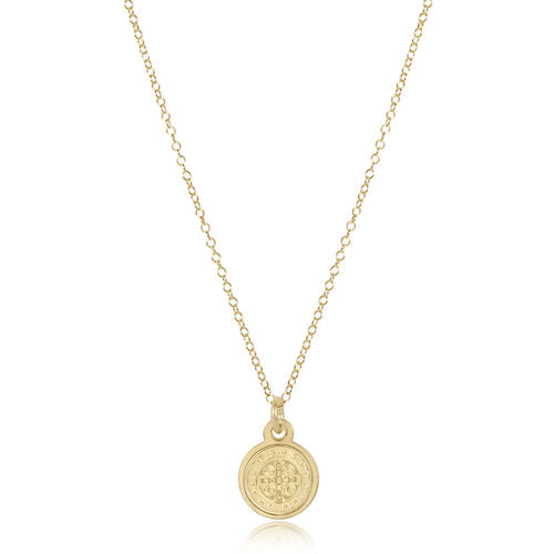 16" BLESSING SMALL GOLD DISC NECKLACE