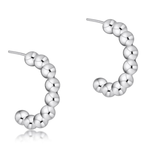 STERLING BEADED CLASSIC 1" POST HOOP - 4MM