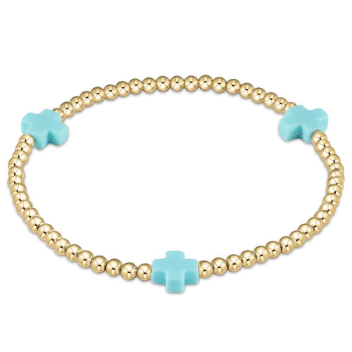 EXTENDS TURQUOISE SIGNATURE CROSS BRACELET