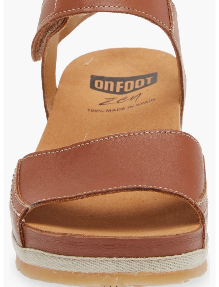 CUERO TAN PLATFORM SANDAL BY ONFOOT
