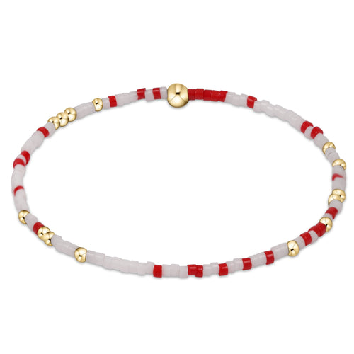 EXTENDS-BRIGHT RED & WHITE GAMEDAY HOPE UNWRITTEN BRACELET