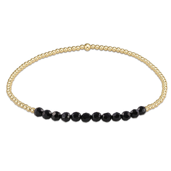 FACETED ONYX GOLD BLISS 2MM BEAD BRACELET