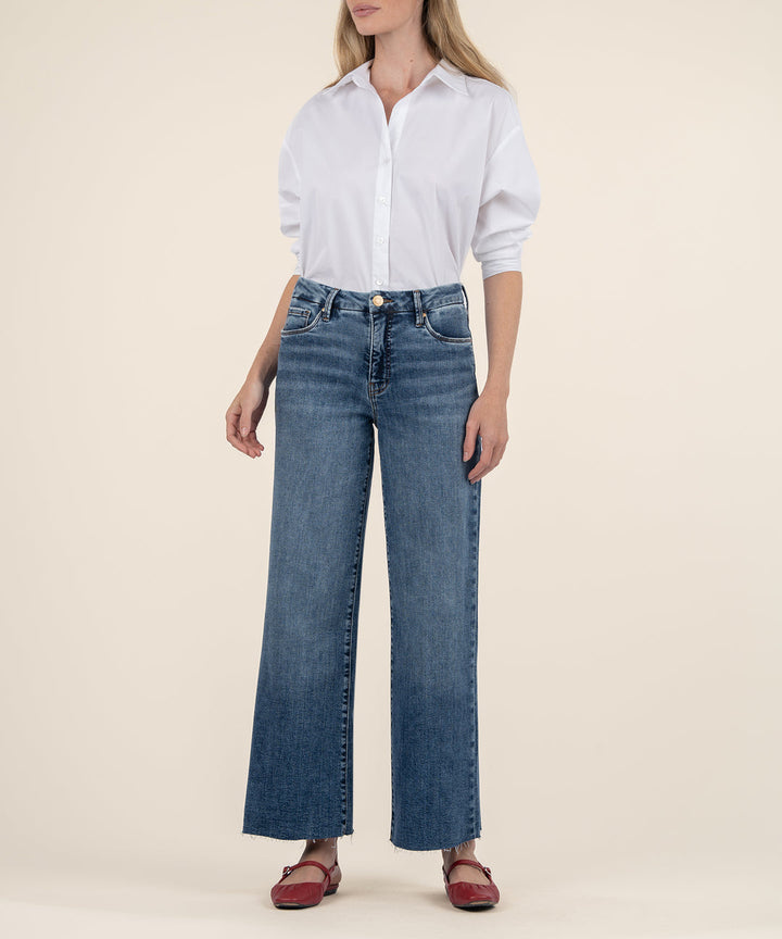 MEG HIGH RISE FAB AB FAMILY WASH WIDE LEG RAW HEM