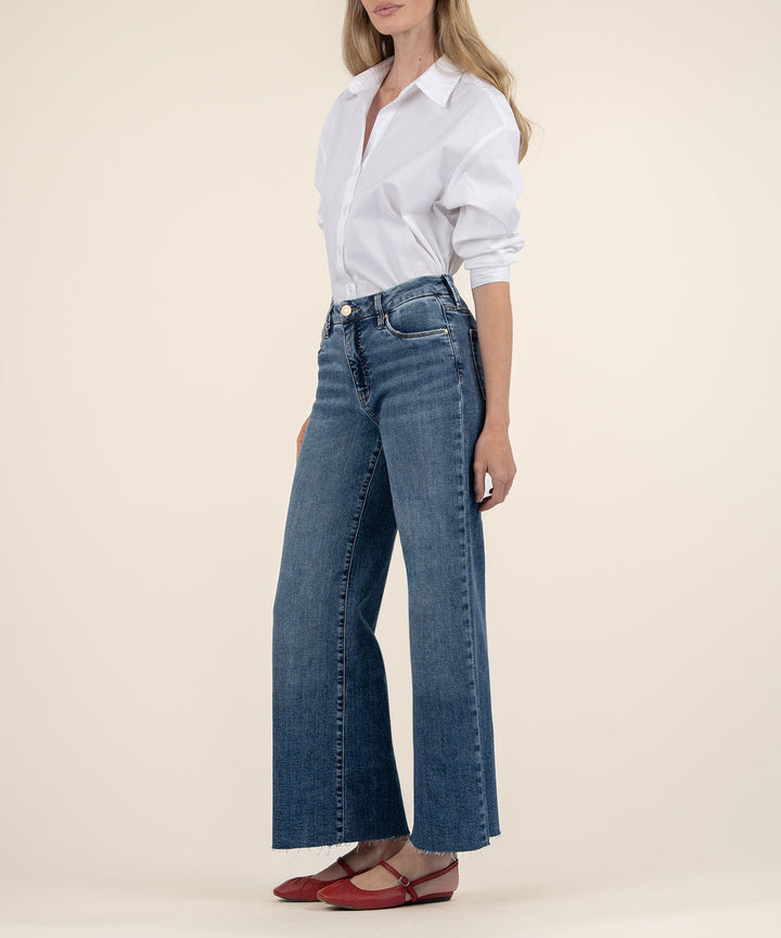 MEG HIGH RISE FAB AB FAMILY WASH WIDE LEG RAW HEM