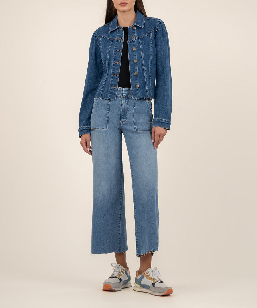 SHAYA FAITHFUL WASH CROP JEAN JACKET