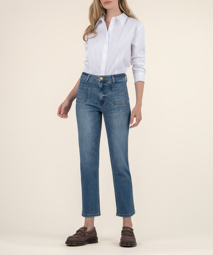 ELIZABETH CLARITY WASH HIGH RISE STRAIGHT LEG JEANS