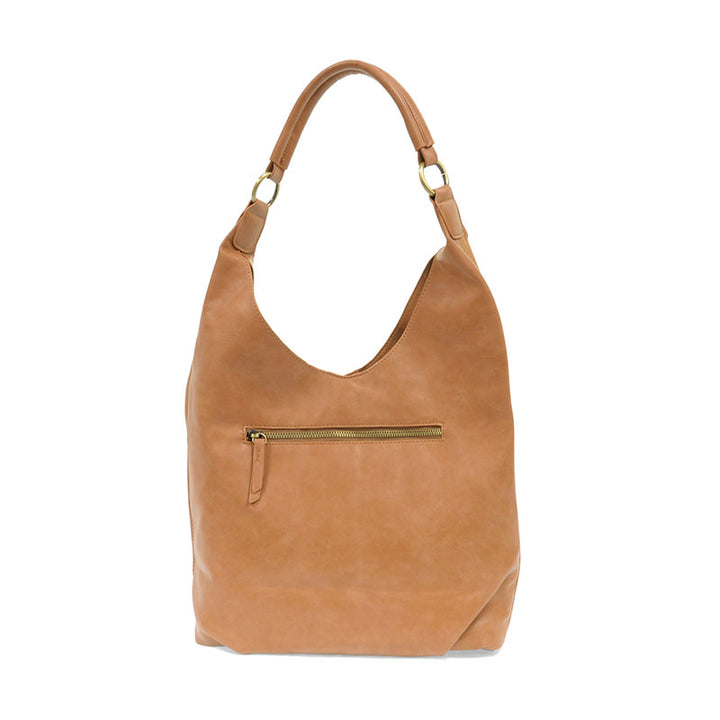 TAN DANI VINTAGE HOBO W/ FAUX SUEDE TRIM