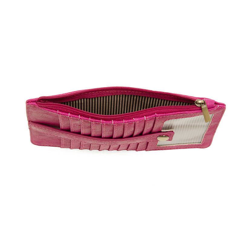 MAGENTA DISTRESSED KARA MINI WALLET