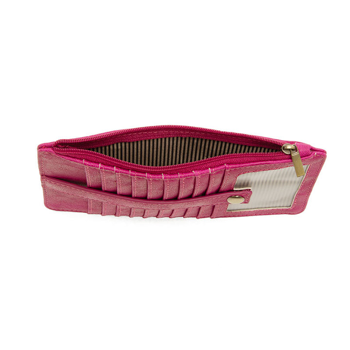 MAGENTA DISTRESSED KARA MINI WALLET