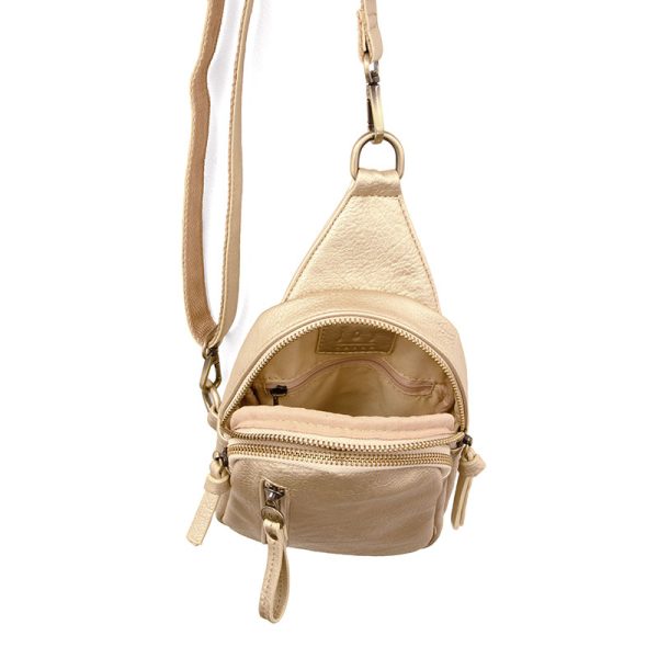 METALLIC GOLD SKYLER SLING BAG