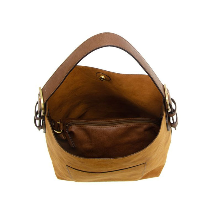TOFFEE RICH FAUX SEUDE HOBO BAG