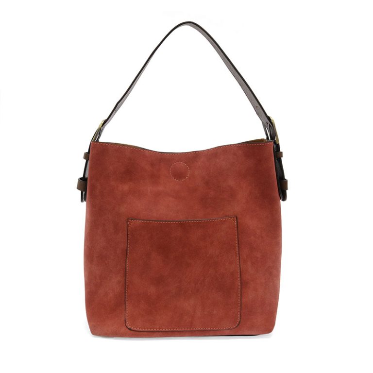 RUST RICH FAUX SUEDE HOBO HANBAG