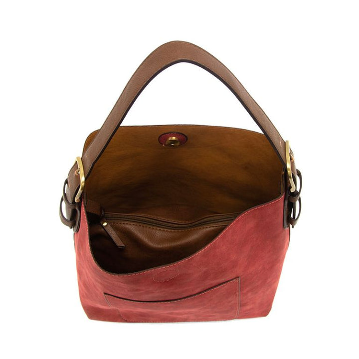 RUST RICH FAUX SUEDE HOBO HANBAG