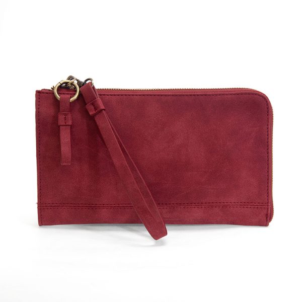RUST KARINA FAUX SUEDE CONVERTIBLE WRISTLET & WALLET