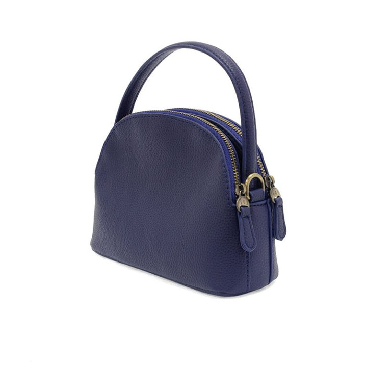 NAVY LARISSA DOUBLE ZIP DOME CROSSBODY