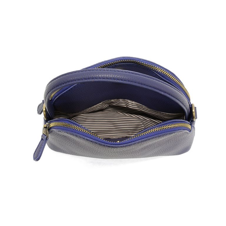 NAVY LARISSA DOUBLE ZIP DOME CROSSBODY