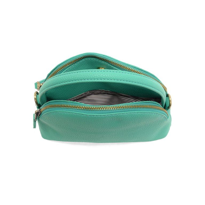 TURQUOISE LARISSA DOUBLE ZIP DOME CROSSBODY