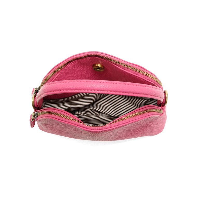 MAGENTA LARISSA DOUBLE ZIP DOME CROSSBODY