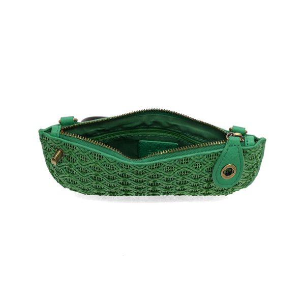 GREEN LATTICE WOVEN CROSSBODY WRISTLET