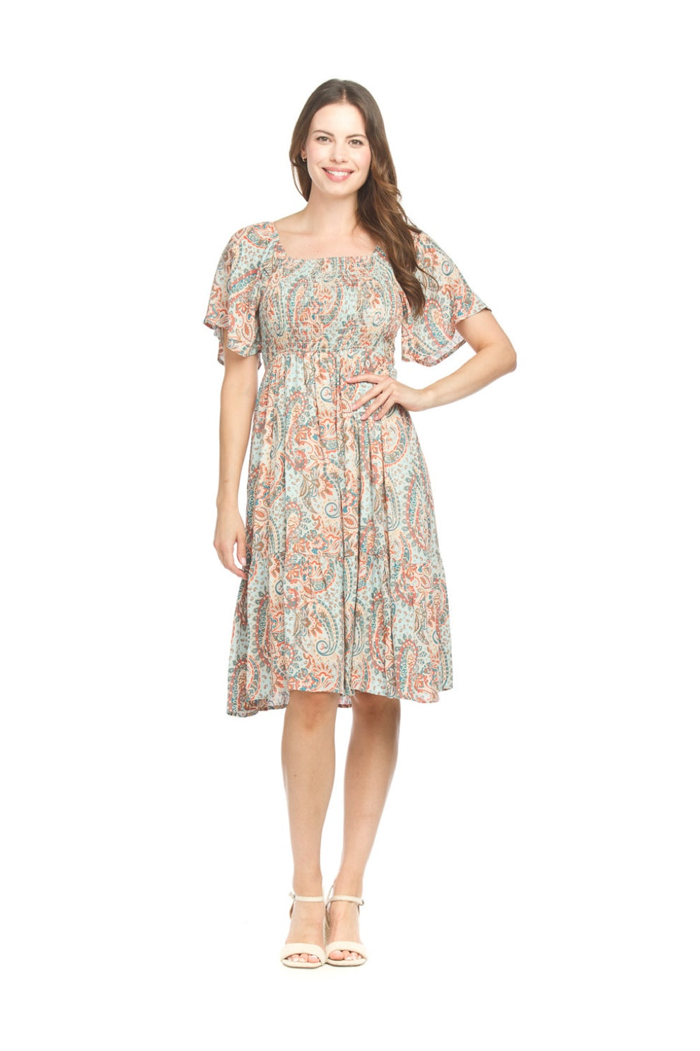 BLUE PAISLEY DRESS