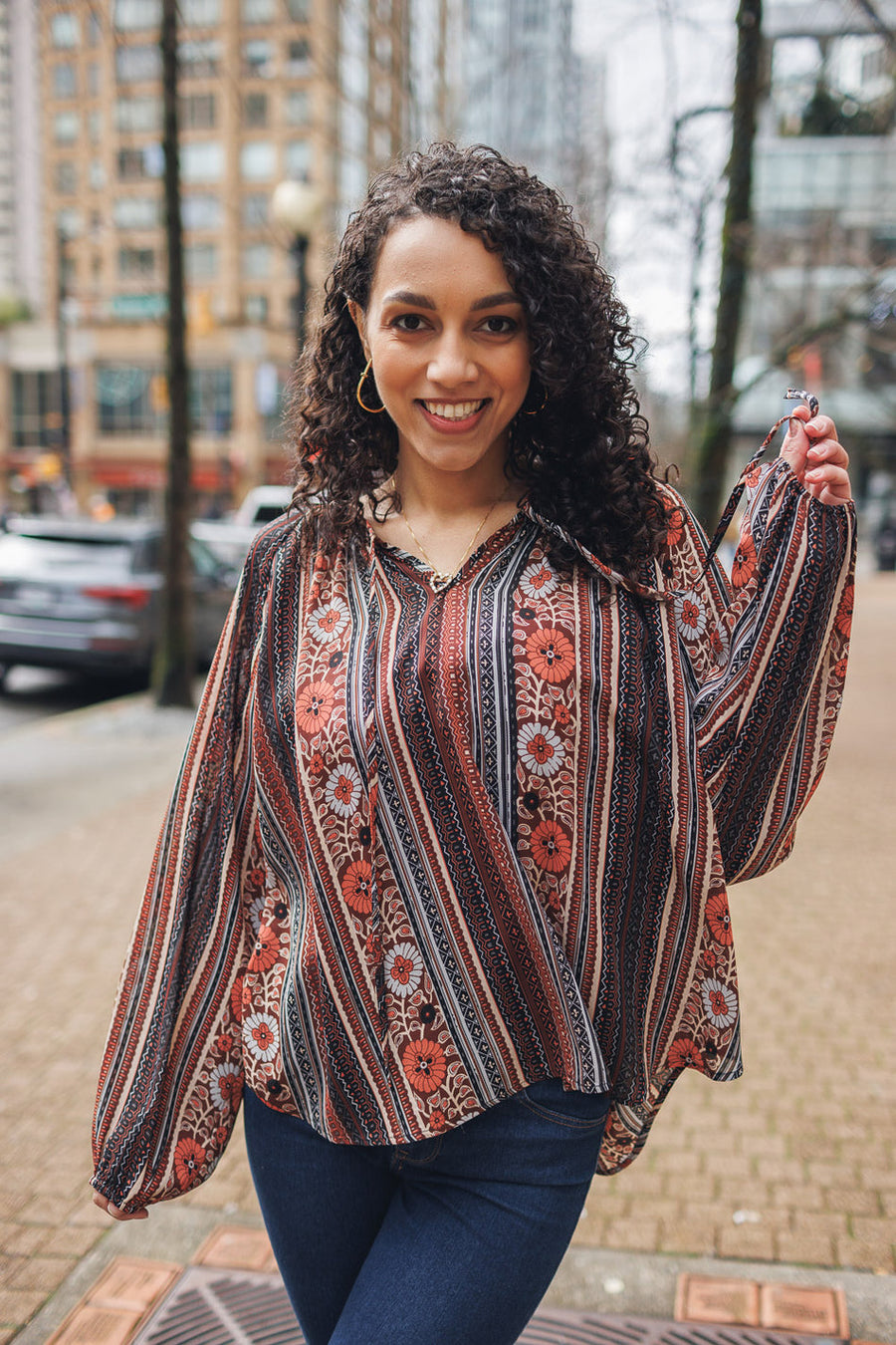 AUTUMN FLORAL BLOUSE