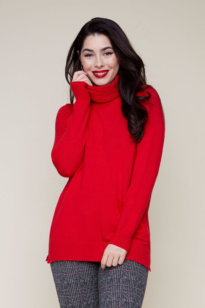 BERRY SOFT YARN COWL SWEATER