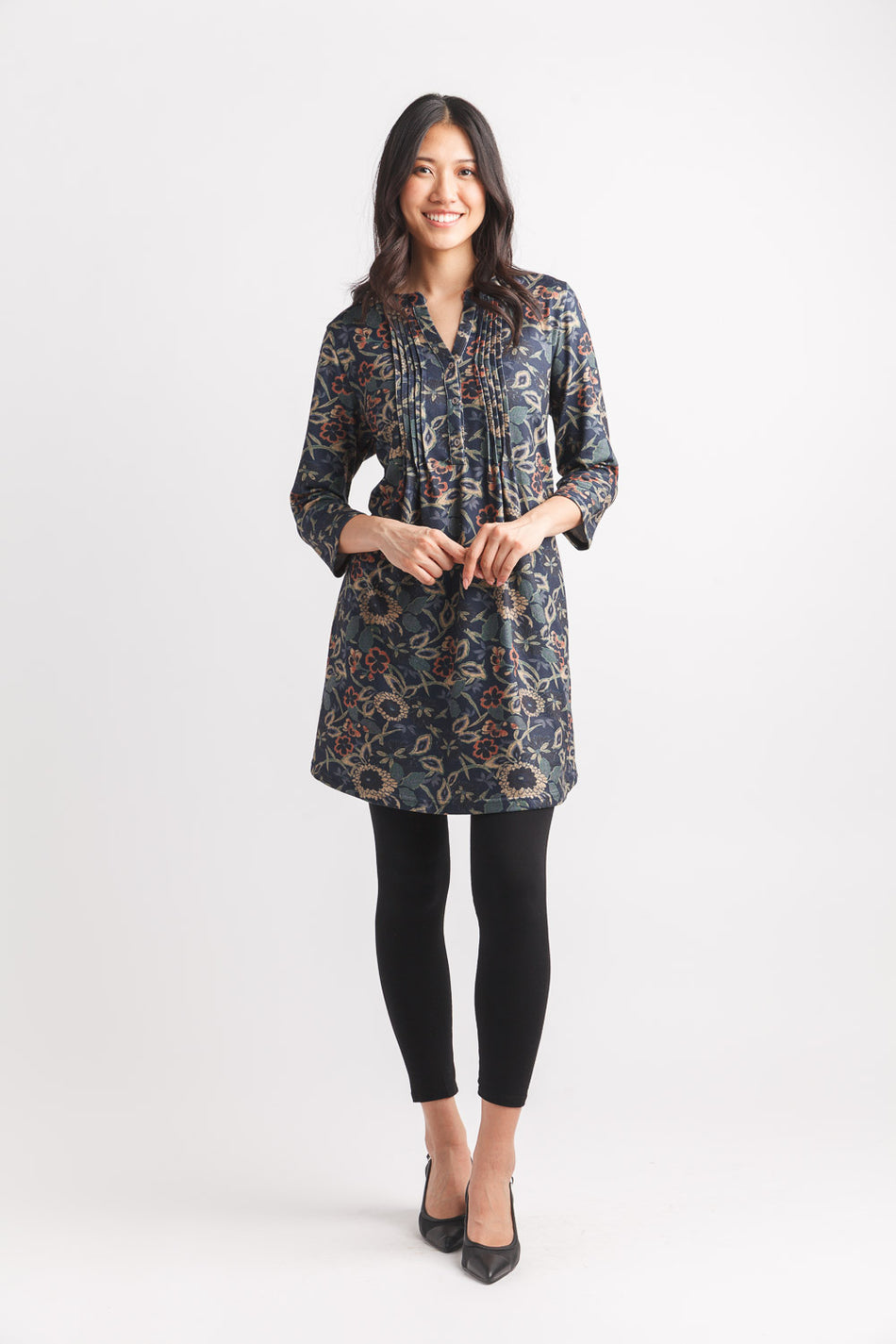 NAVY FLORAL TUNIC/DRESS