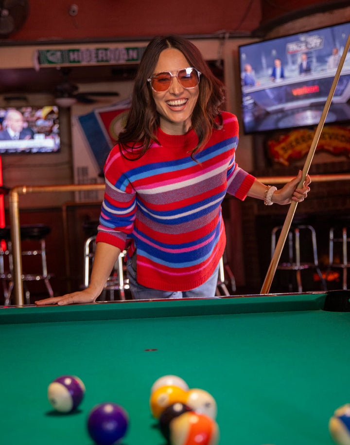 OLIVIA MULTISTRIPE PLUSH SWEATER