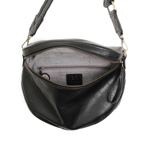 BLACK LAURA CONTRAST STRAP SLING/BELT BAG