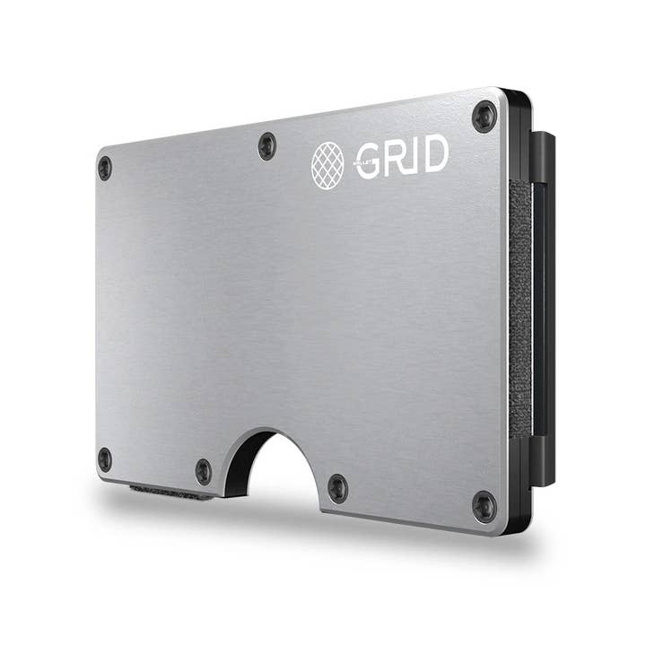SILVER ALUMINUM GRID WALLET