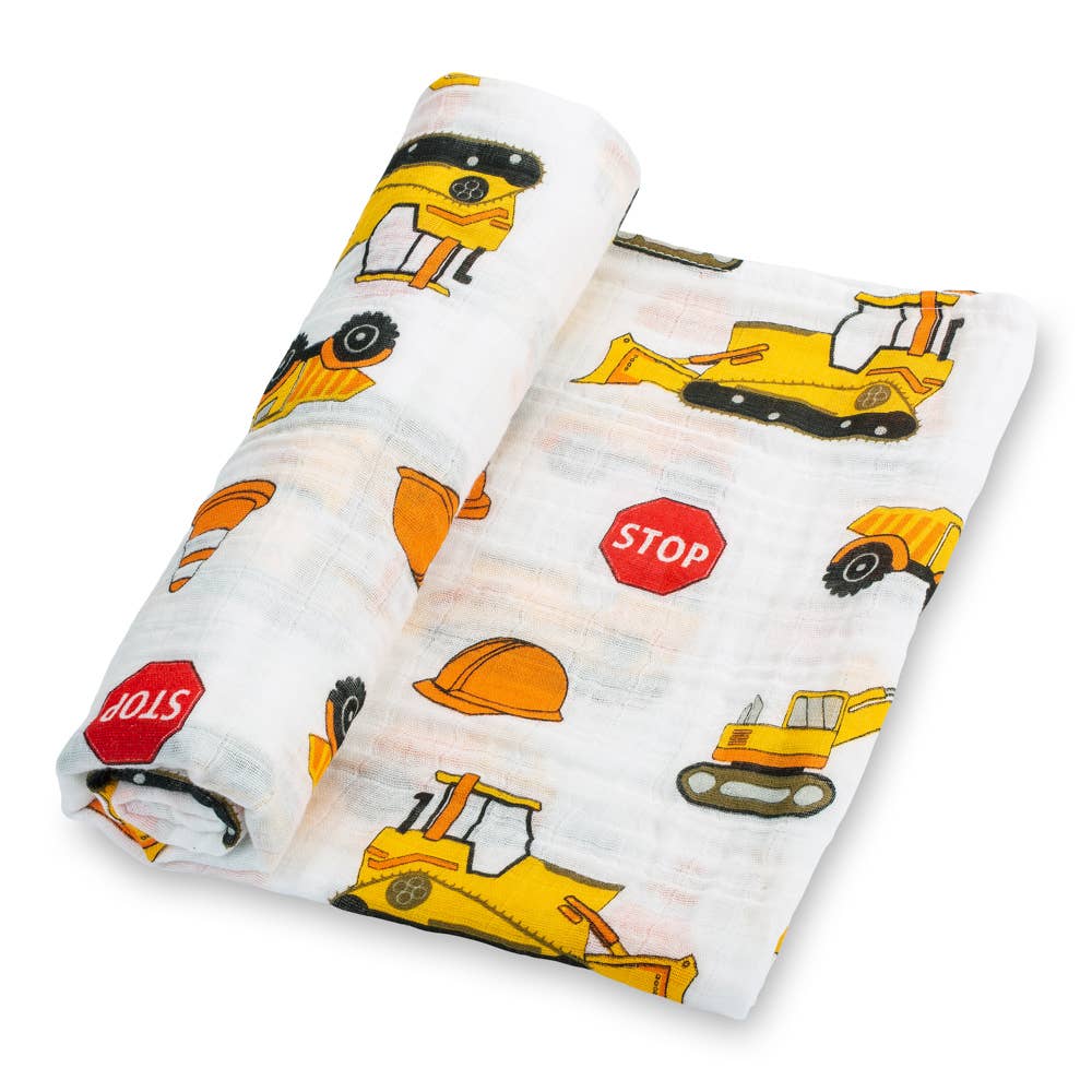 UNDER CONSTRUCTION MUSLIN SWADDLE BLANKET