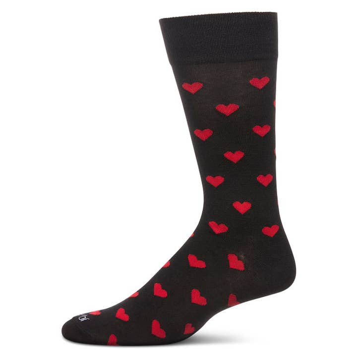 MEN'S ALL OVER HEARTS BAMBOO CREW SOCKS