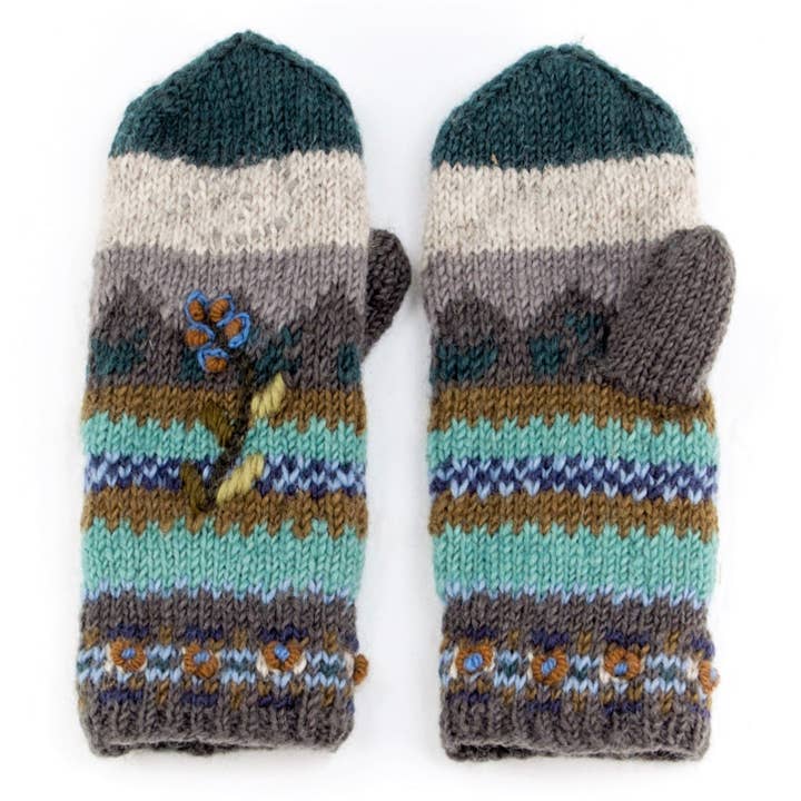Chloe Light Natural Wool Knit Mittens