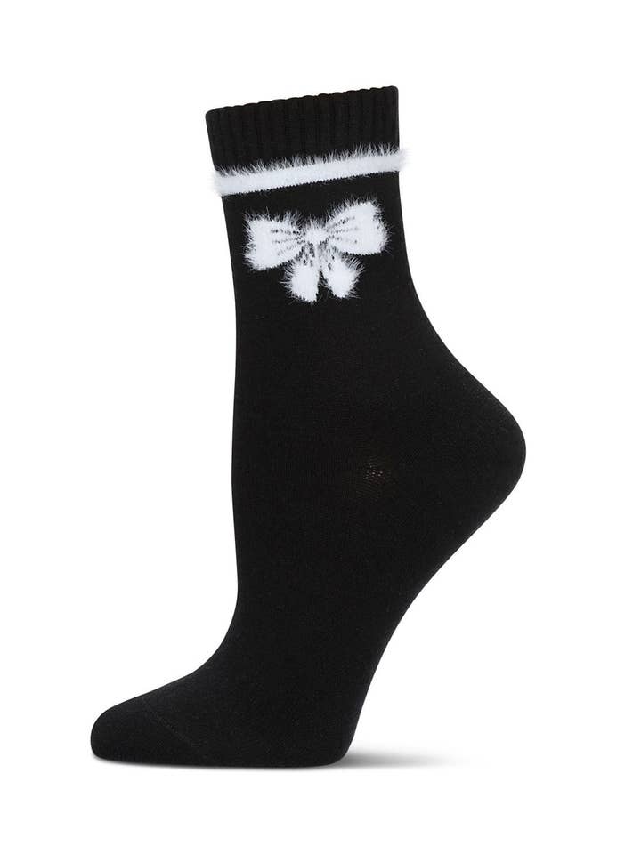 FUZZY BOW CREW SOCKS