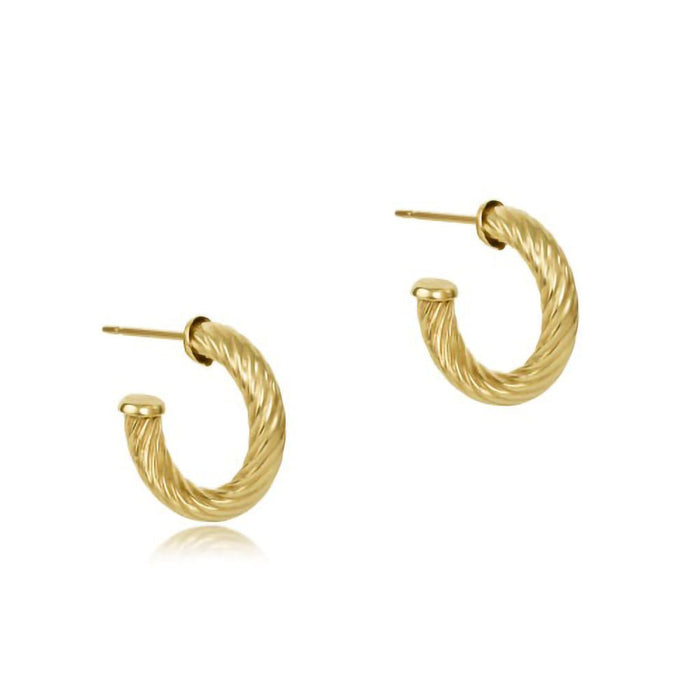 4MM TEXTURED TWIST .5" GOLD HOOP EARRING