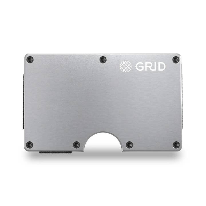 SILVER ALUMINUM GRID WALLET