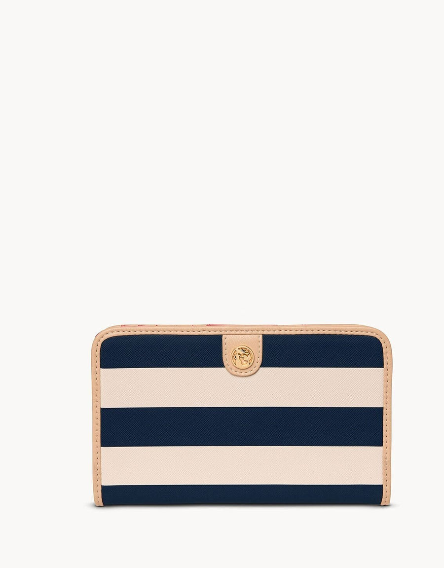NAVY STRIPE SNAP WALLET